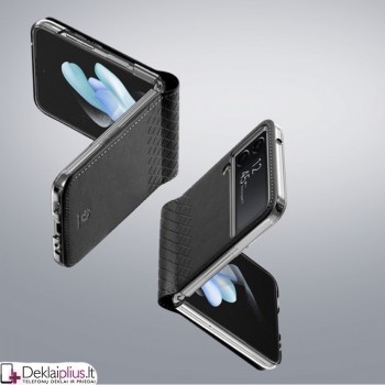 Dux Ducis bril dirbtinės odos dėklas - juodas (Samsung Z Flip 4)